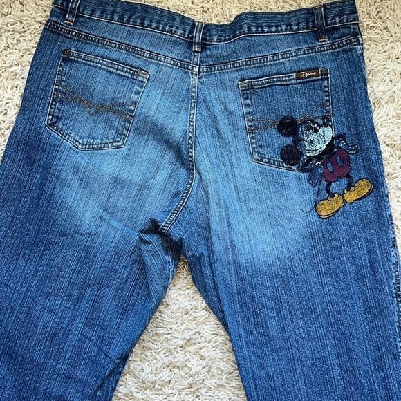 Y2K Vintage Disney Mickey Mouse Wide Leg Baggy Jeans 14 - Picture 2 of 12